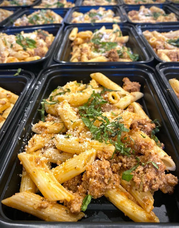 MEAL 3: Lean ground beef whole wheat penne pasta