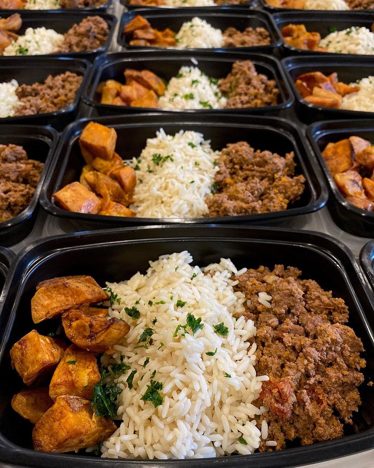 Meal 2: Lean Ground beef with roasted sweet potatoes and brown rice