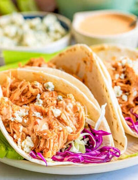 MEAL 3: Healthy Shredded Buffalo Chicken Tacos