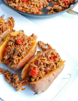 Meal 2: BBQ Ground Beef stuffed sweet potato