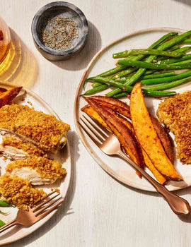 Meal 2: Shredded Buffalo Chicken With in-house made Potato Fries & Green Beans