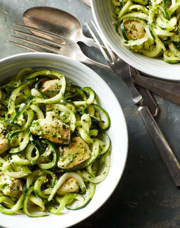 Keto Meal 02: Creamy Chicken pesto zuccini pasta