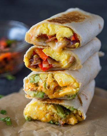 Breakfast Meal 2: Breakfast Egg Wrap With crispy Regular bacon and red pepper