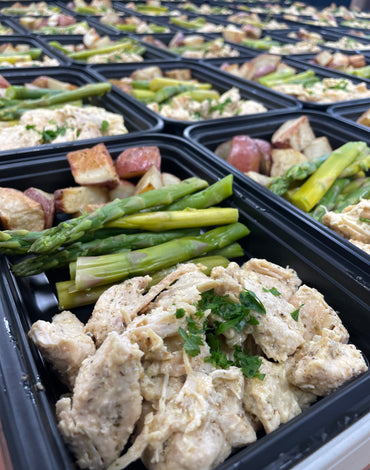 Meal 1: Creamy Chicken with Roasted potato and asparagus