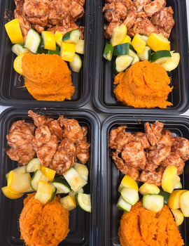 Meal 1: Bbq Chicken with Mashed sweet potato and zucchini