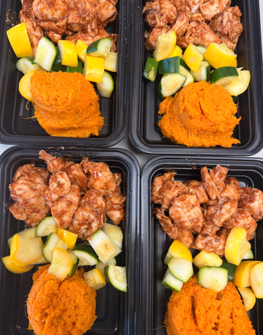 Meal 1: Bbq Chicken with Mashed sweet potato and zucchini