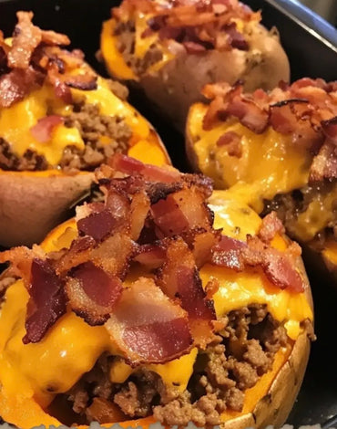 Meal 2: Bacon Cheeseburger Stuffed Sweet potato