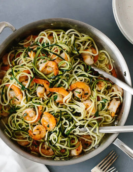 Keto Meal 02: Zucchini Pasta With Lemon Garlic Shrimp