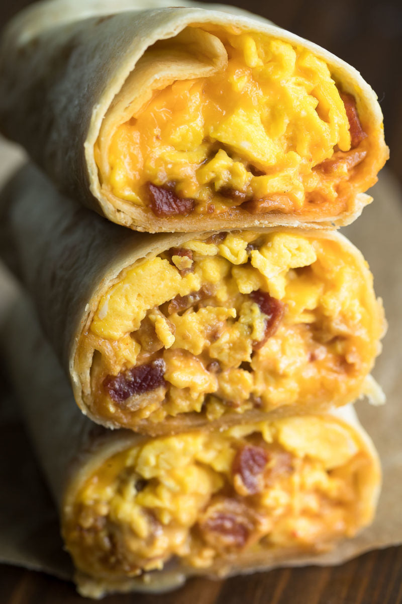 Breakfast Meal 2: Turkey bacon breakfast burrito