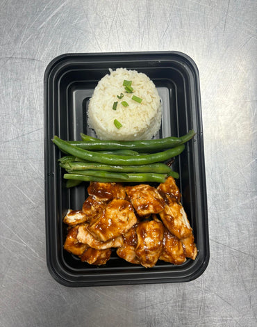 Meal 2: Honey BBQ chicken with jasmine rice and green beans