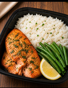 MEAL 4: Oven Baked Salmon with jasmine rice and green beans