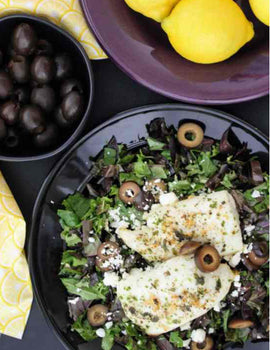 Keto Meal 02: Lemon Garlic Mediterranean Tilapia & Greek salad dressing