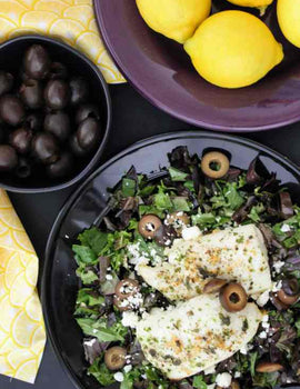 Keto Meal 02: Lemon Garlic Mediterranean Tilapia & Greek salad dressing