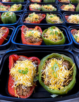 Keto Meal 02: Cheesy Ground Beef Stuffed Pepper
