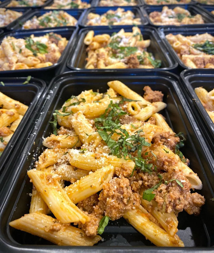Lean Ground Beef Marinara penne pasta
