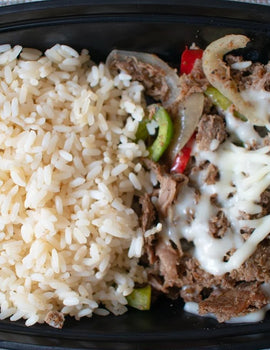 Meal 6: Philly cheesesteak with brown rice