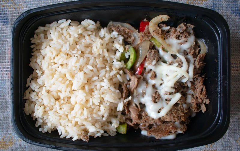 MEAL 3: Philly cheesesteak with brown rice