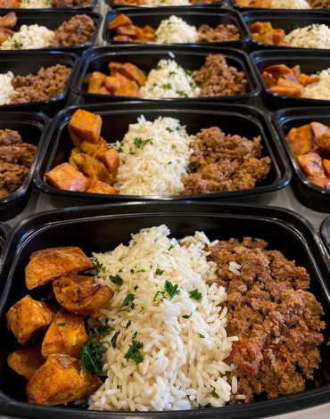 Meal 1: Lean Ground Beef with brown rice and Sweet Potato
