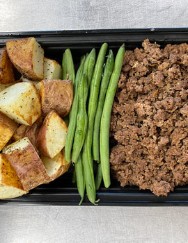 Meal 2: Lean Ground Beef With Roasted Potatoes And Green Beans
