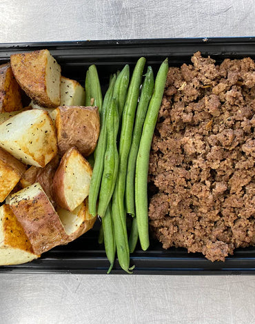 Meal 2: Lean Ground Beef With Roasted Potatoes And Green Beans