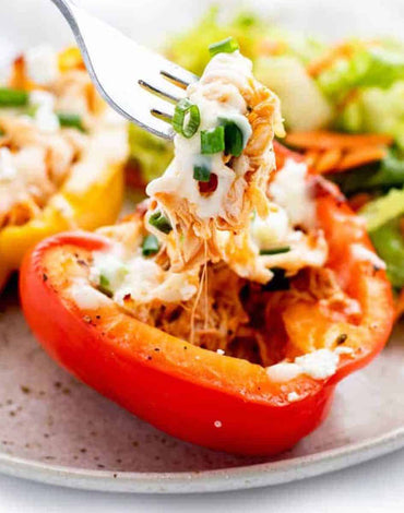 Keto Meal 02: BBQ Chicken Stuffed bell peppers