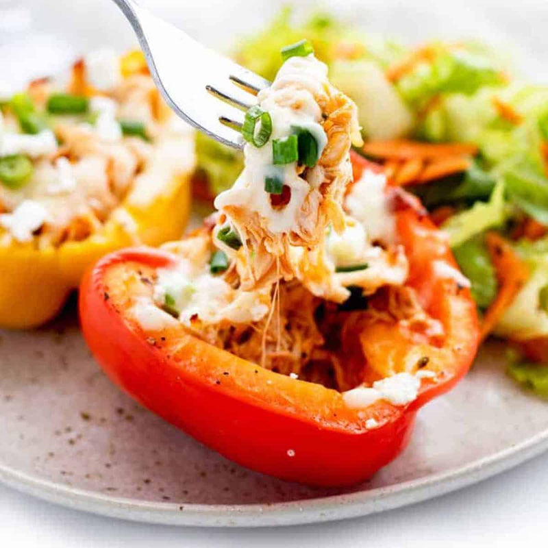 Keto Meal 02: BBQ Chicken Stuffed bell peppers