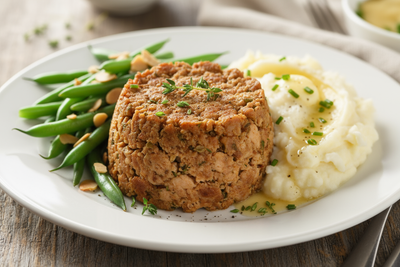 Ground turkey With mashed potato
and green beans