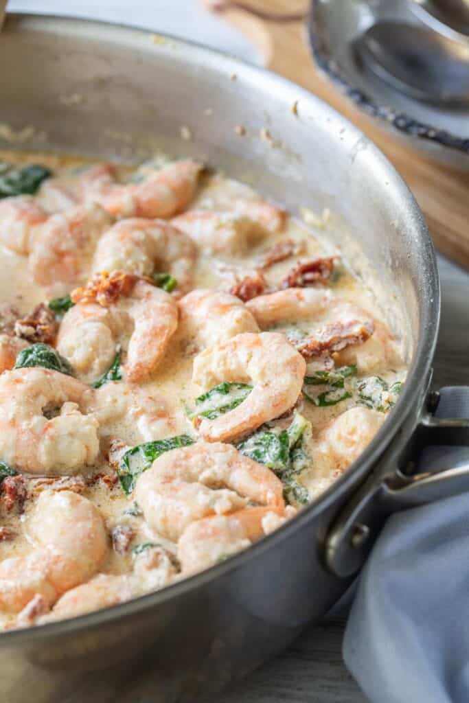 Keto Meal 02: Creamy keto Tuscan shrimp