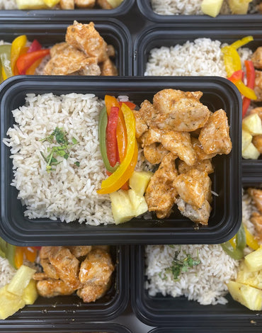 Meal 5: Hawaiian chicken with brown rice with sauted peppers & onion